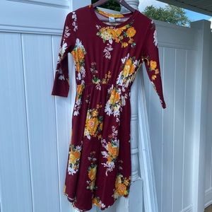 Brenda’s Maroon Floral Dress